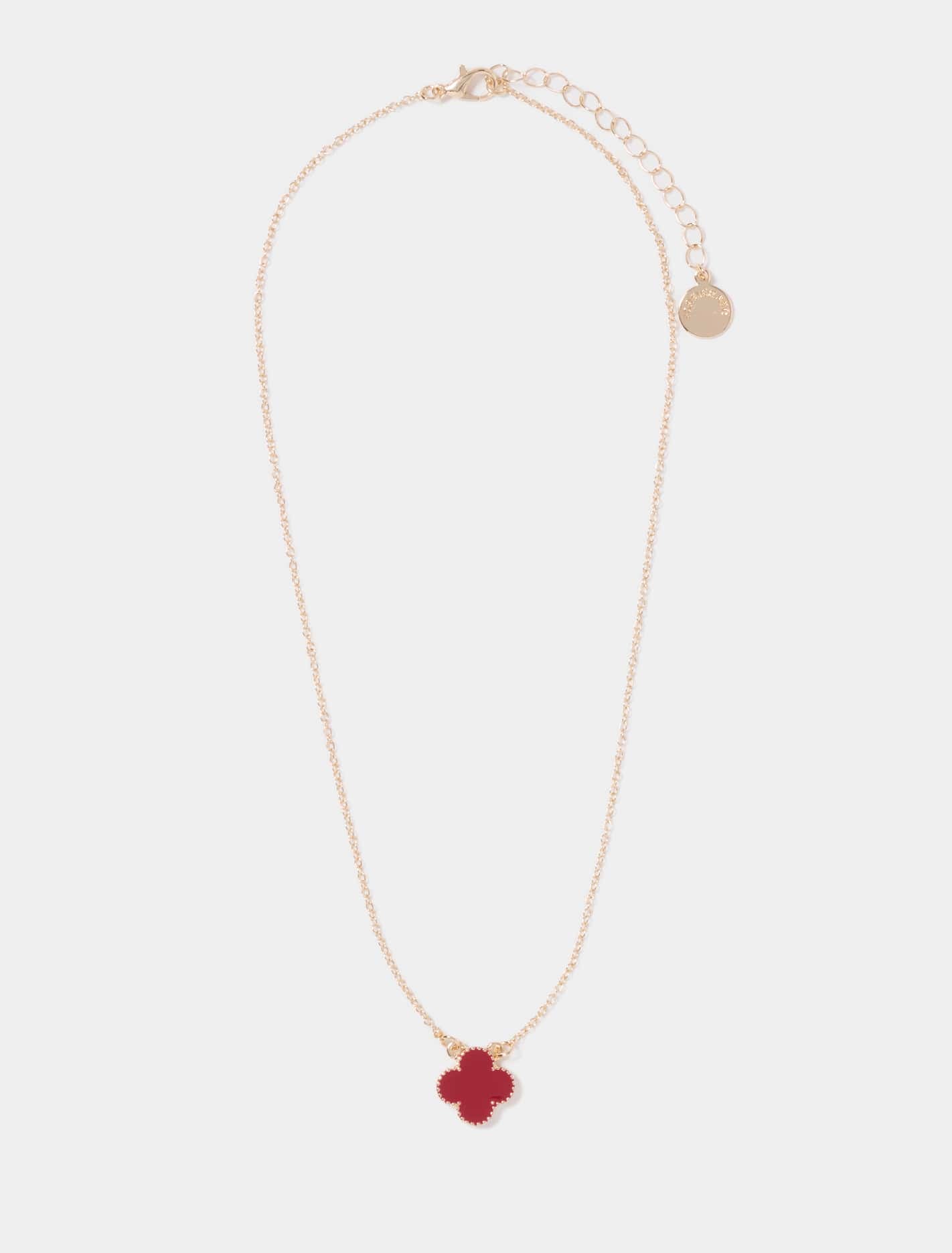 Fern Flower Pendant Necklace 0 Wine Gold Forever New