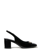 Valeria Bit Trim Slingback Block Heel Black Forever New