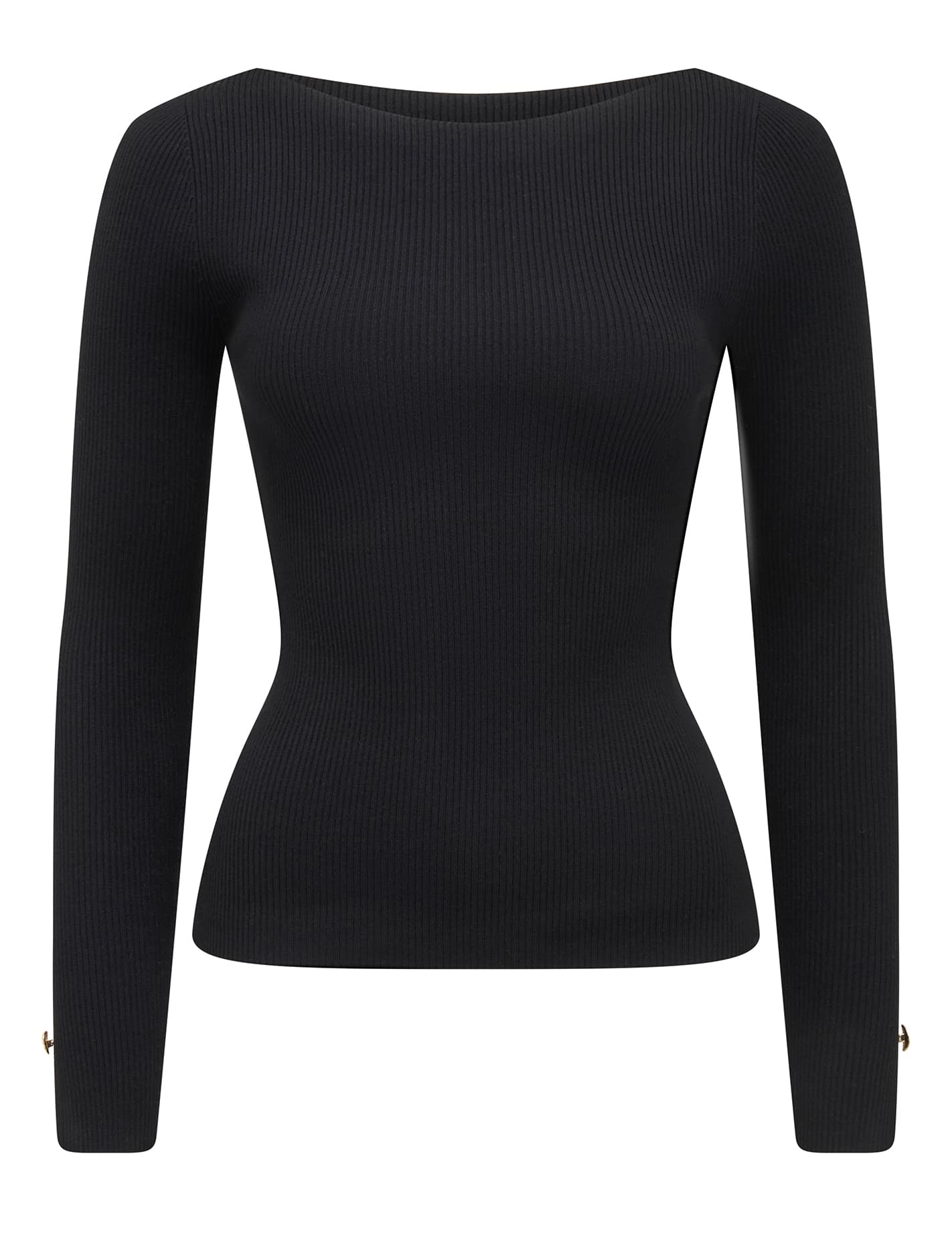 Alaia Knit Rib Top Black Forever New