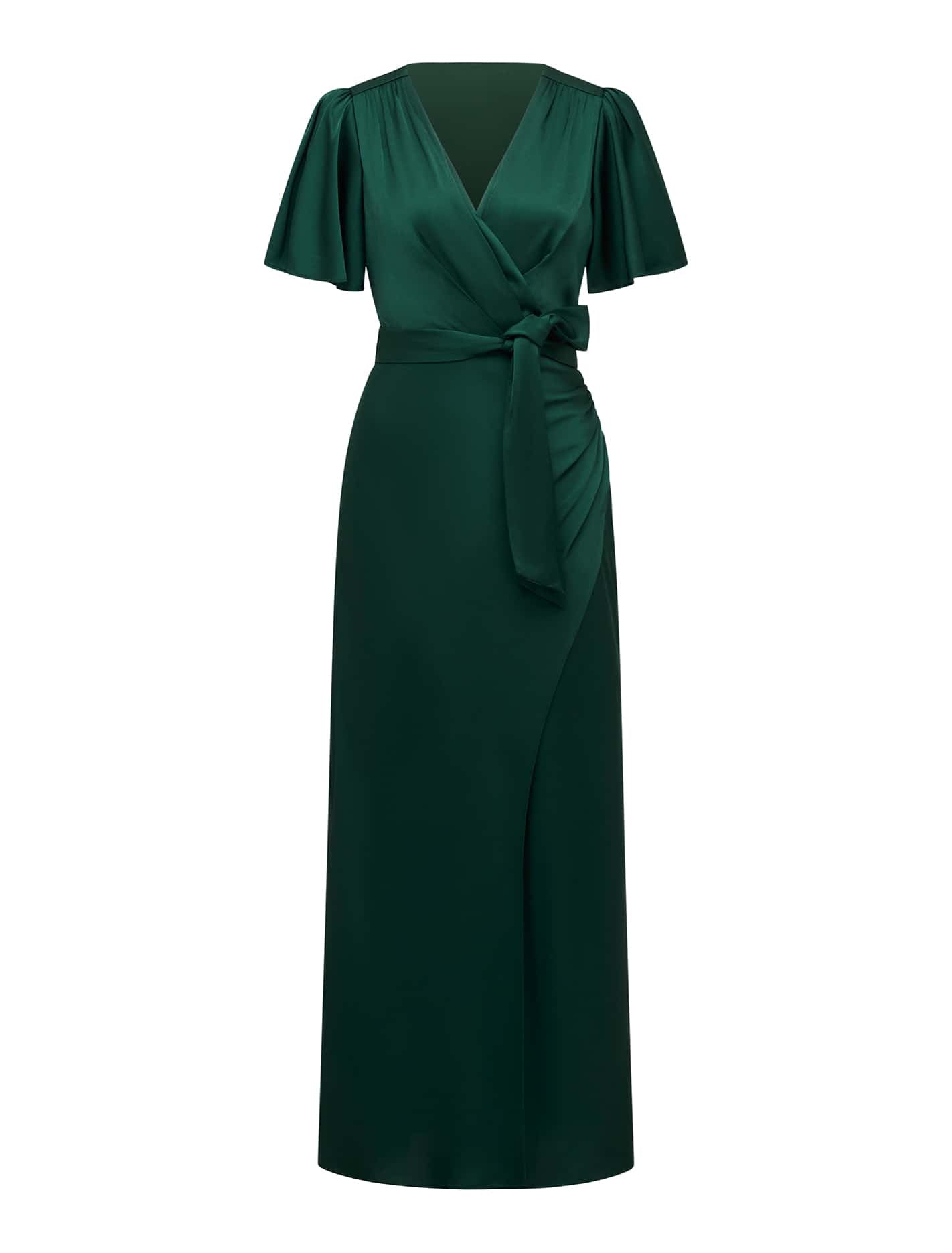 Chelsea Flutter Sleeve Satin Maxi Dress Forever New
