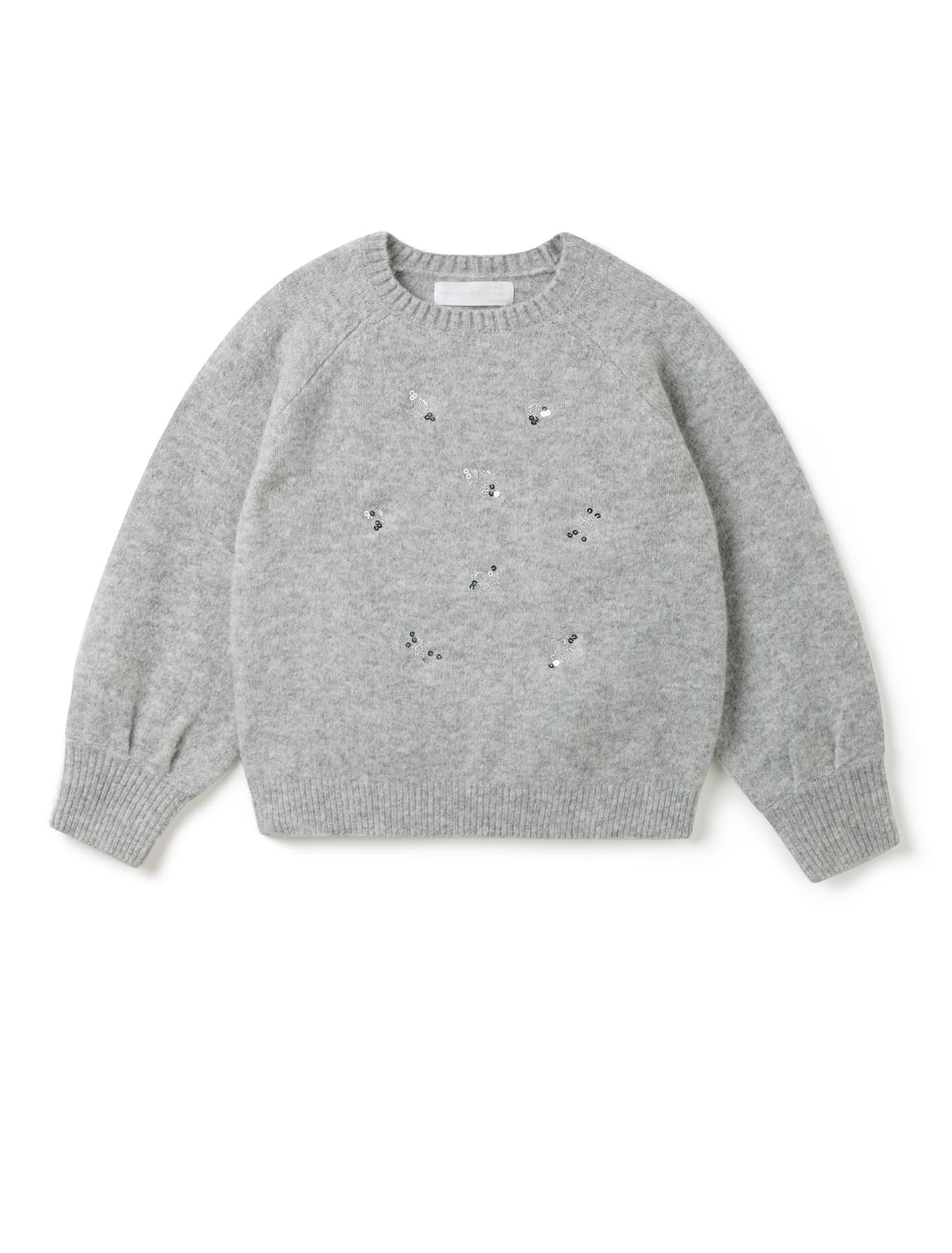 Azure Girls Crew Knit Jumper Snow Grey Marle Forever New