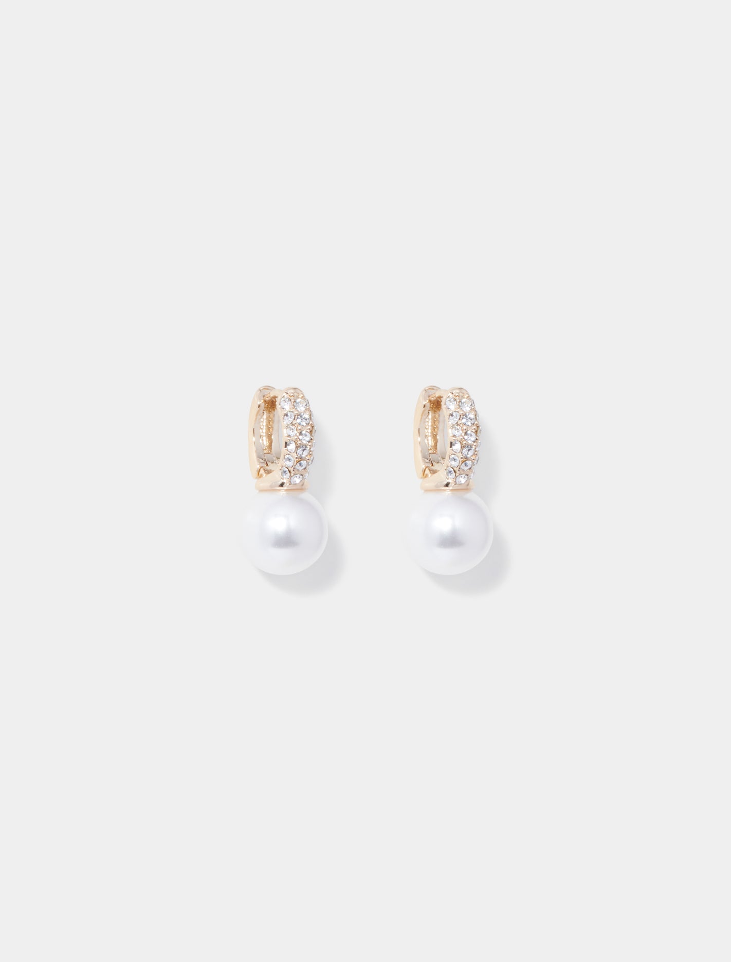Charlotte Crystal Pearl Huggie Earrings 0 Crystal Pearl Forever New