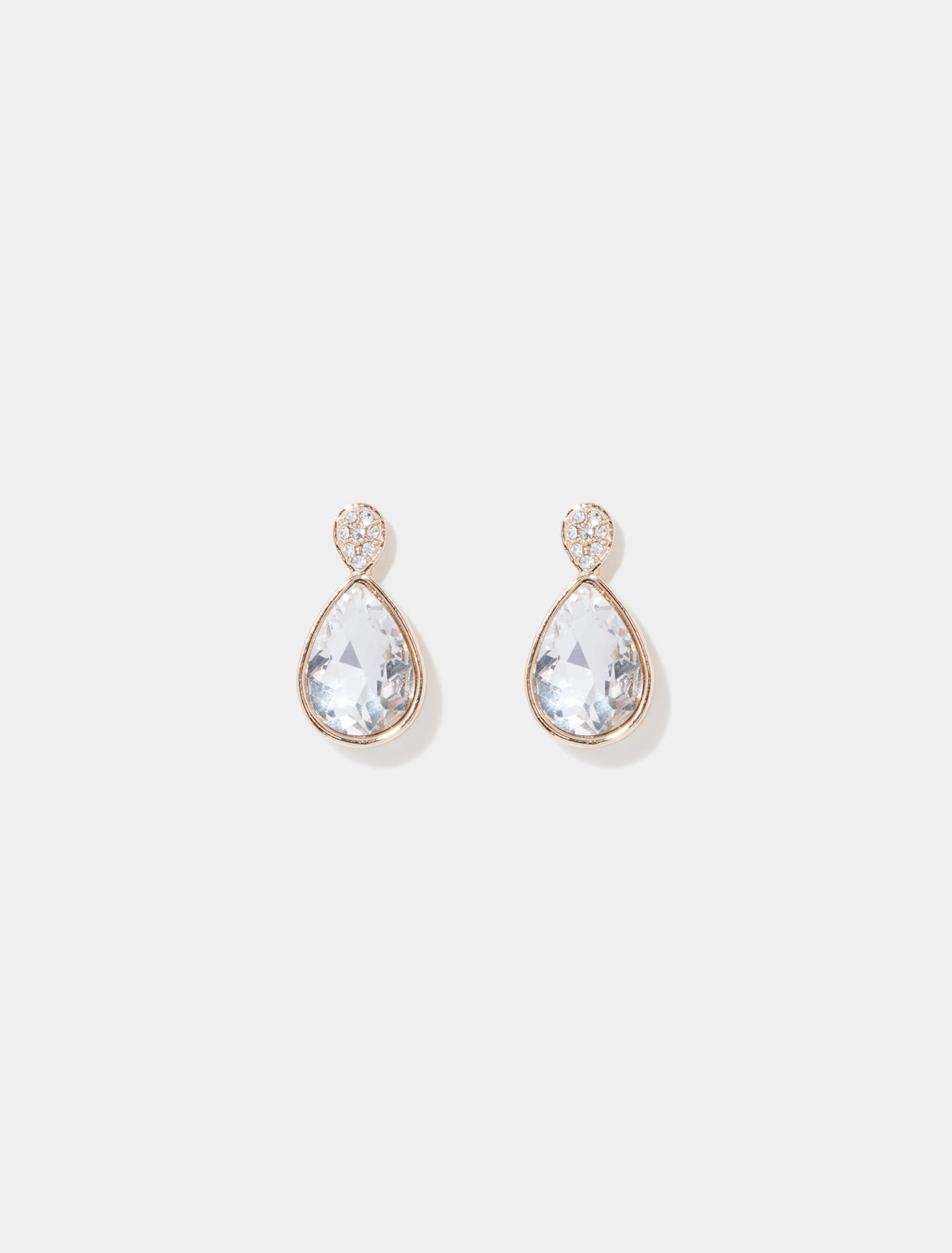 Stef Stone Teardrop Stud Earrings 0 Crystal Gold Forever New