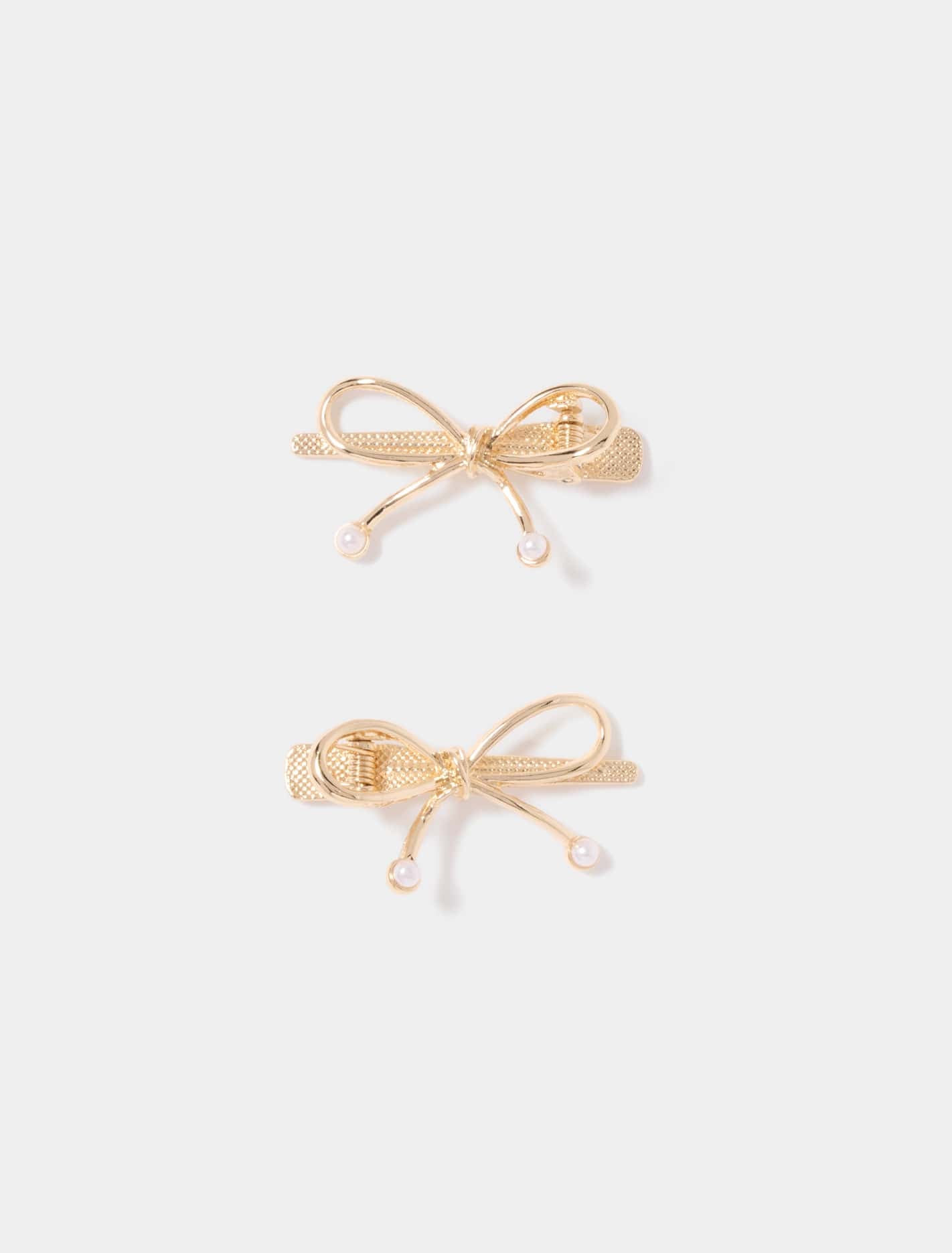 Brooke Bow Clip Pack 0 Gold Pearl Forever New