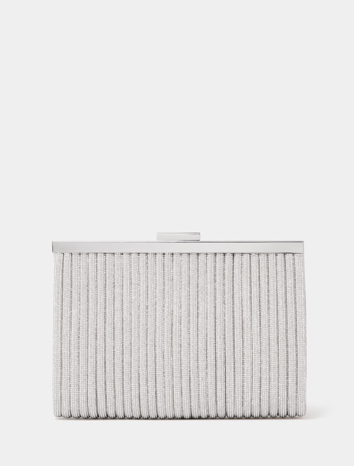 Amanda Sparkle Frame Clutch 0 Silver Forever New