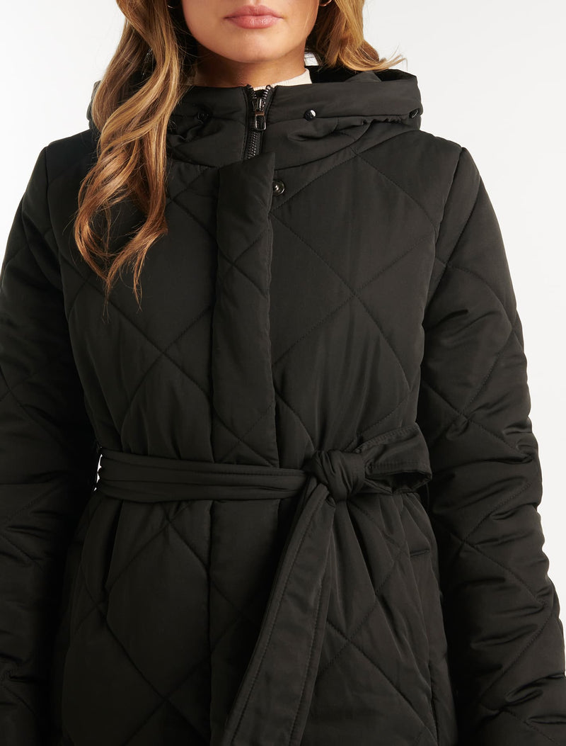 Tessa Quilted Longline Puffer Jacket Forever New