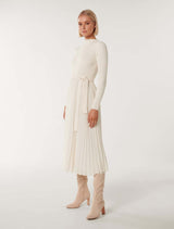 Penelope Woven Mix Knit Dress Forever New