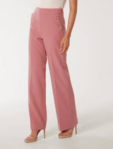 Megan Button Wide Leg Pants Forever New