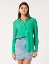 Selina Crinkle Resort Shirt Forever New