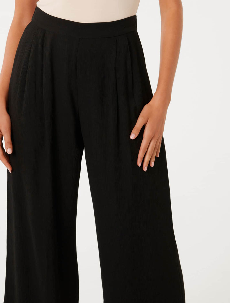 Emery Crinkle Wide Leg Pants Forever New