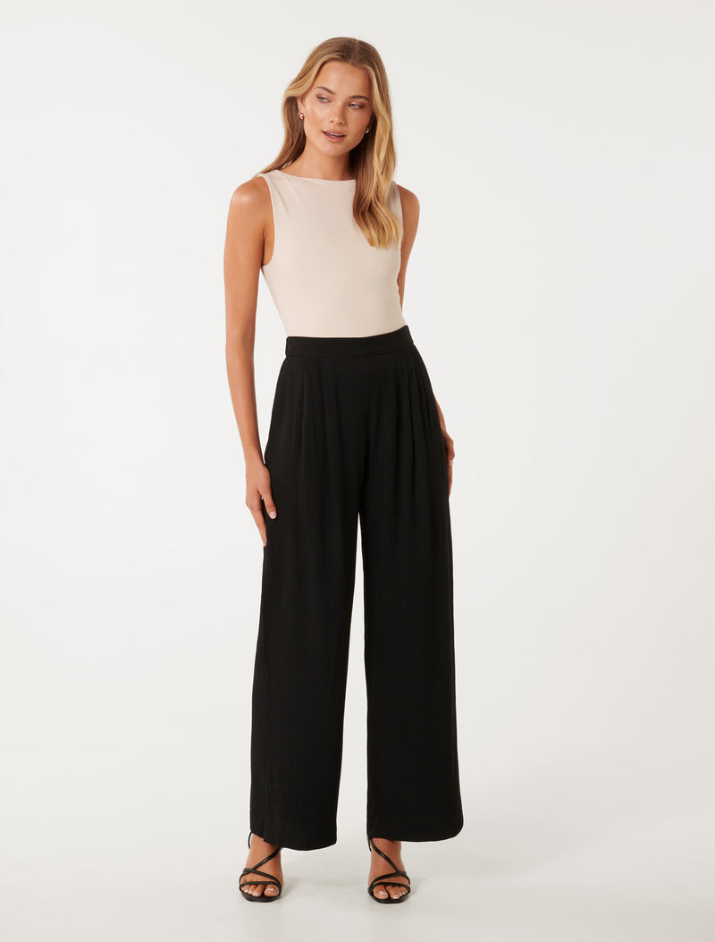 Emery Crinkle Wide Leg Pants Forever New