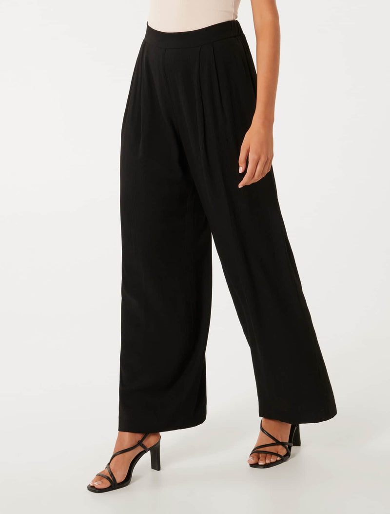 Emery Crinkle Wide Leg Pants Forever New