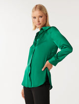 Celia Satin Shirt Forever New