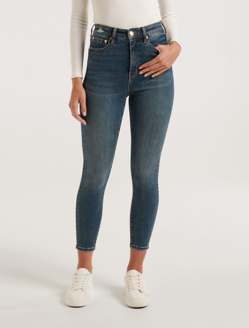 Mila Cropped High-Rise Skinny Jeans Forever New