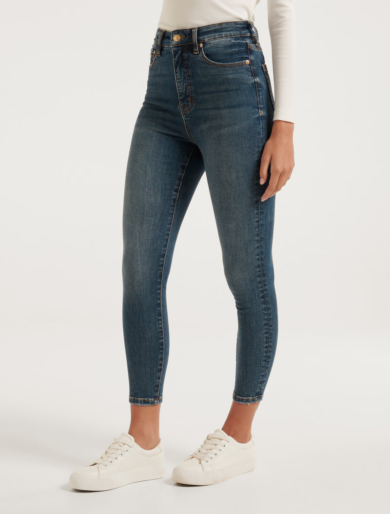 Mila Cropped High-Rise Skinny Jeans Forever New