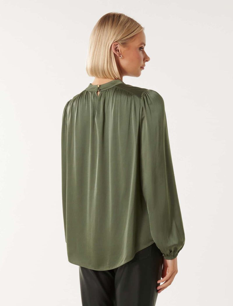 Gilli Gather Satin Shell Blouse Forever New