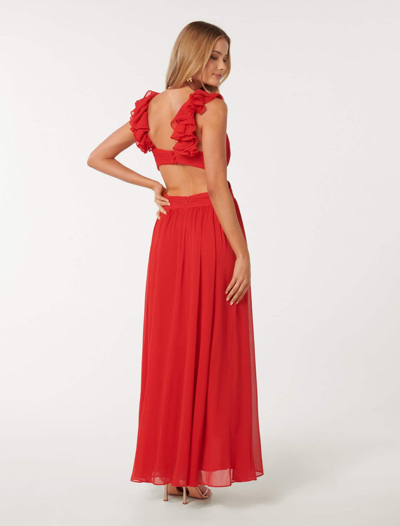 Selena Ruffle Shoulder Maxi Dress Forever New