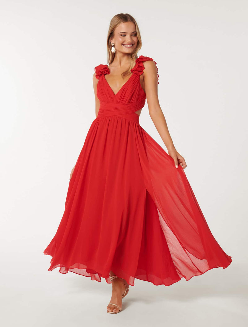 Selena Ruffle Shoulder Maxi Dress Forever New