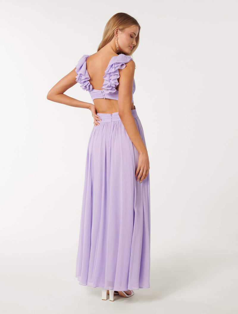 Selena Ruffle Shoulder Maxi Dress Forever New