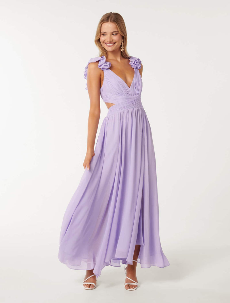 Selena Ruffle Shoulder Maxi Dress Forever New