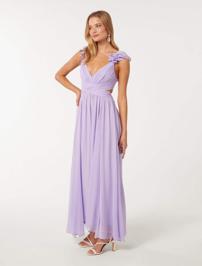 Selena Ruffle Shoulder Maxi Dress Forever New