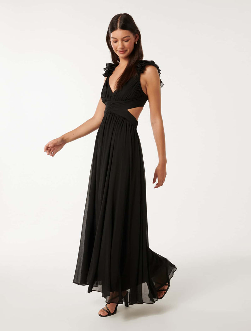 Selena Ruffle Shoulder Maxi Dress Forever New