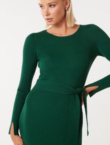 Hallie Crew Neck Midi Knit Dress Forever New