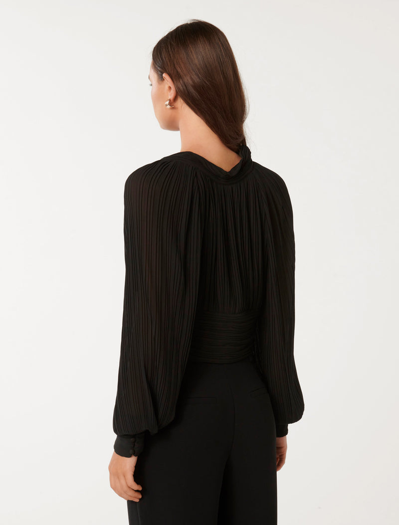 Robin Pleated Raglan Blouse Forever New