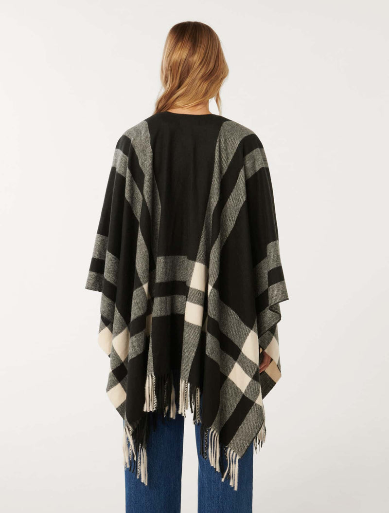 Olivia Check Wrap Cape Forever New