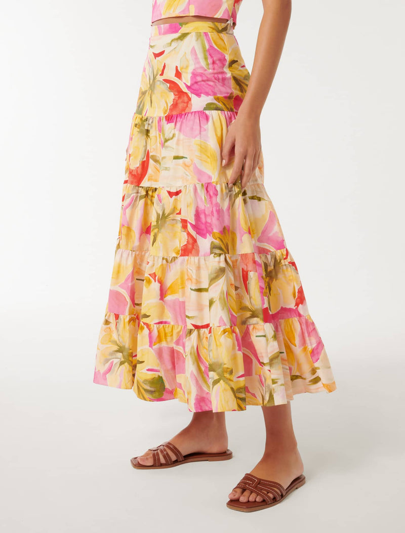 Tilly Tiered Midi Skirt Forever New