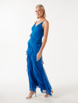 Poppy Asymm Ruffle Dress Forever New