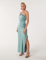 Kelly One Shoulder Satin Maxi Dress Forever New