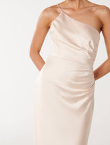 Kelly One Shoulder Satin Maxi Dress Forever New