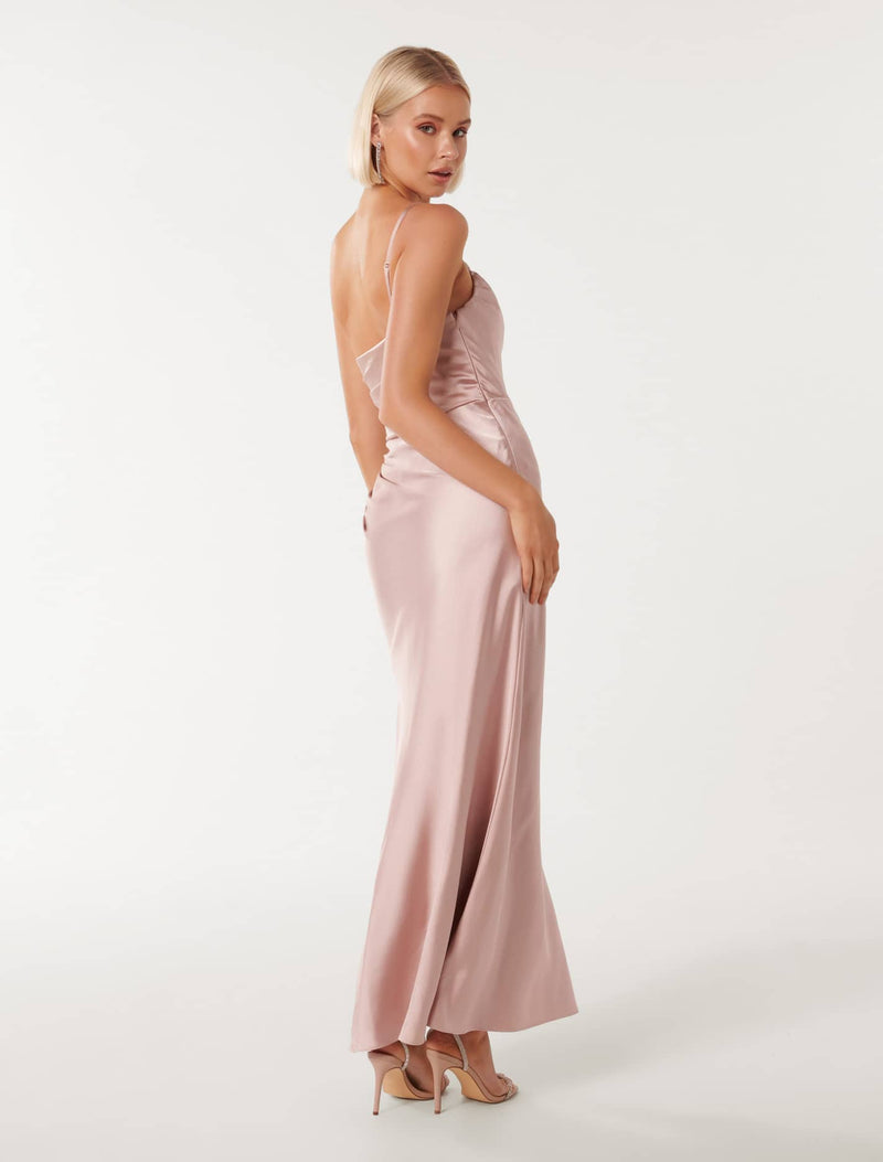 Kelly One Shoulder Satin Maxi Dress Forever New