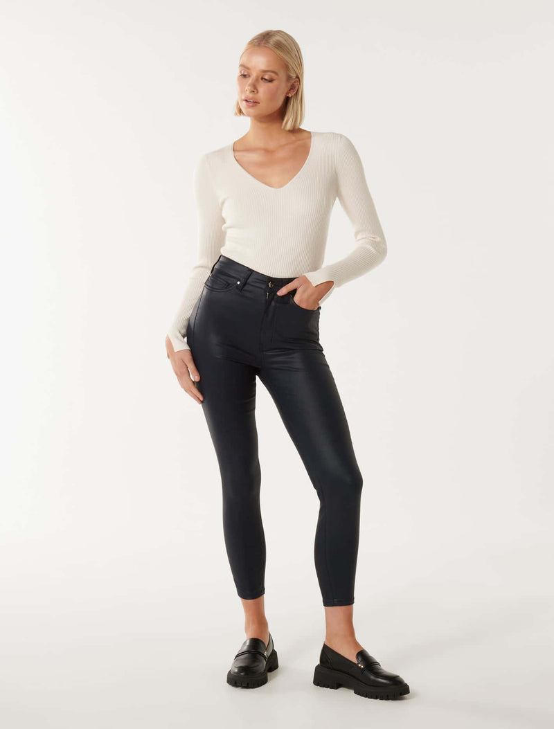 Bella Cropped High-Rise Skinny Jeans Forever New