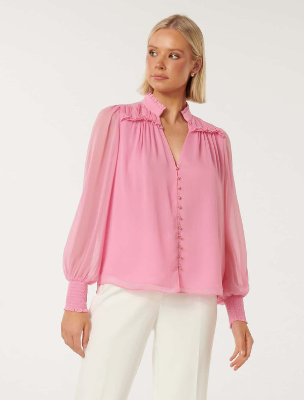 Anastasia Frill Yoke Blouse Forever New