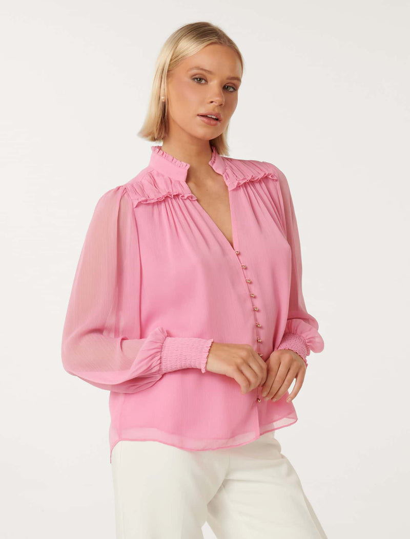 Anastasia Frill Yoke Blouse Forever New