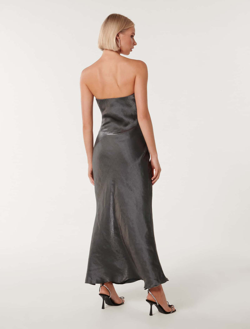 Ashton Metallic Strapless Dress Forever New