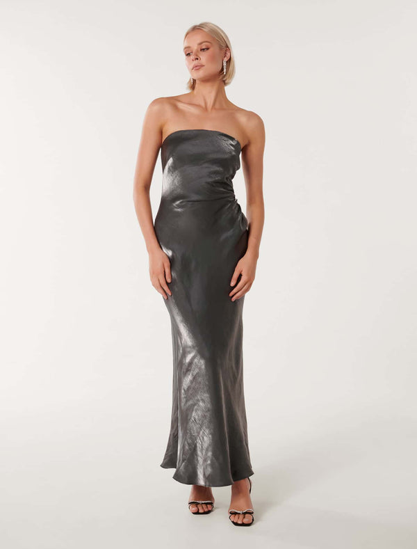 Ashton Metallic Strapless Dress Forever New