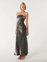 Ashton Metallic Strapless Dress Forever New