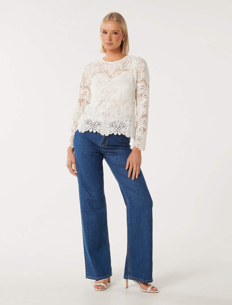 Lucille Lace Shell Top Forever New