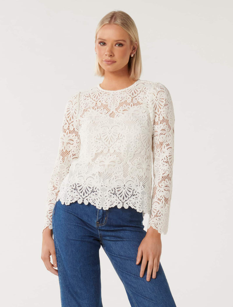 Lucille Lace Shell Top Forever New