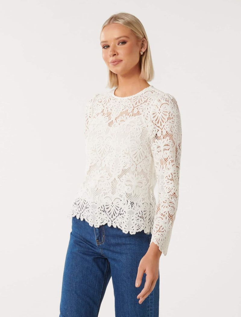 Lucille Lace Shell Top Forever New