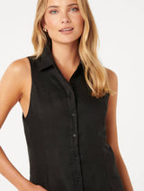 Kathleen Linen Sleeveless Shirt Forever New