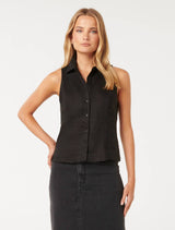 Kathleen Linen Sleeveless Shirt Forever New