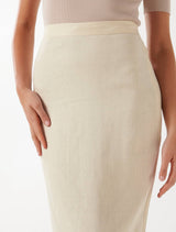 Lucy Linen Column Midi Skirt Forever New