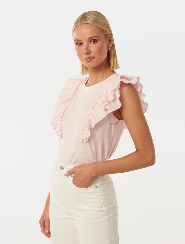 Alice Ruffle Sleeve T-Shirt Forever New