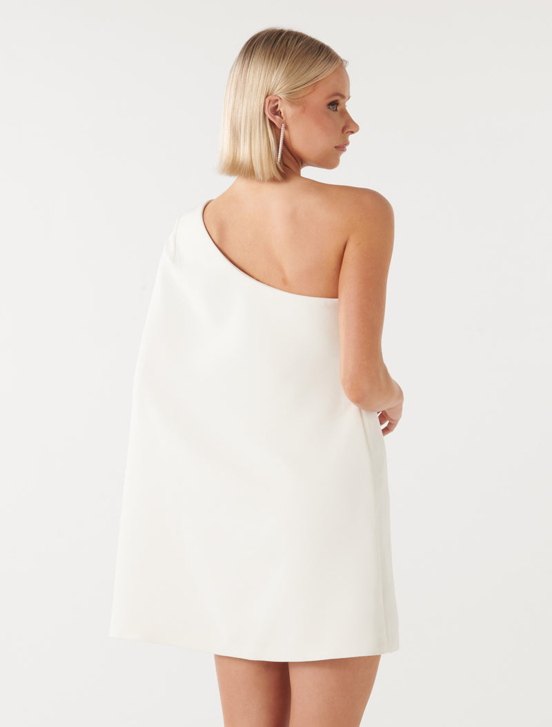 Hartley Asymm Cape Mini Dress Forever New