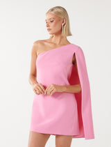 Hartley Asymm Cape Mini Dress Forever New