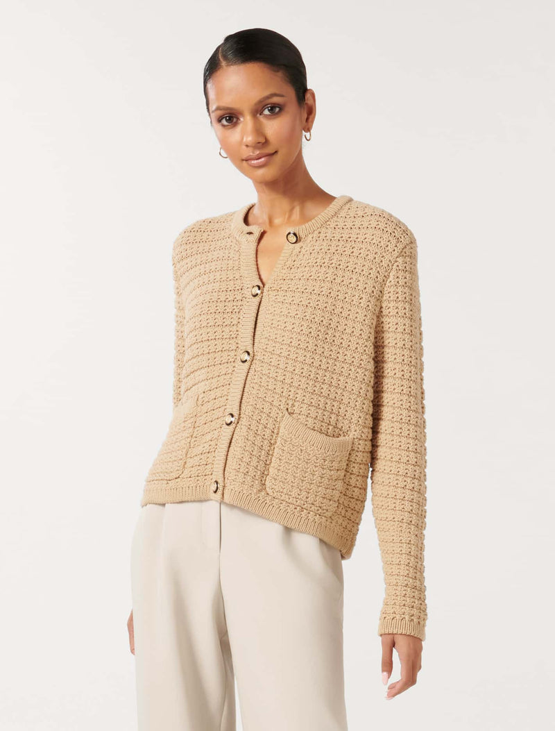 Chloe Petite Textured Knit Cardigan Forever New